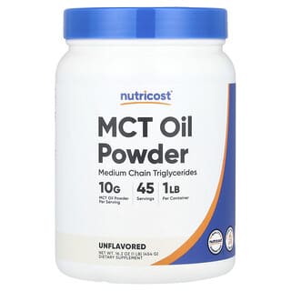 Nutricost, MCT Oil Powder, MCT-Ölpulver, geschmacksneutral, 454 g (16,2 oz.)