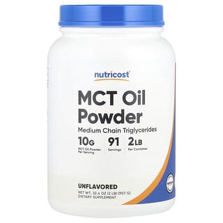 Nutricost, Aceite de MCT en polvo, Sin sabor, 907 g (32,4 oz)