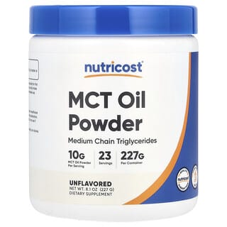 Nutricost, MCT Oil Powder, Unflavored, MCT-Ölpulver, geschmacksneutral, 227 g (8,1 oz.)