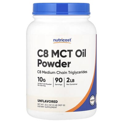 Nutricost, C8 Medium Chain Triglyceride Oil Powder, Unflavored, 2 lbs (907 g)