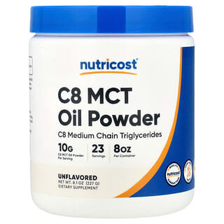 Nutricost, C8 MCT-oliepoeder, ongeparfumeerd, 8,1 oz (227 g)