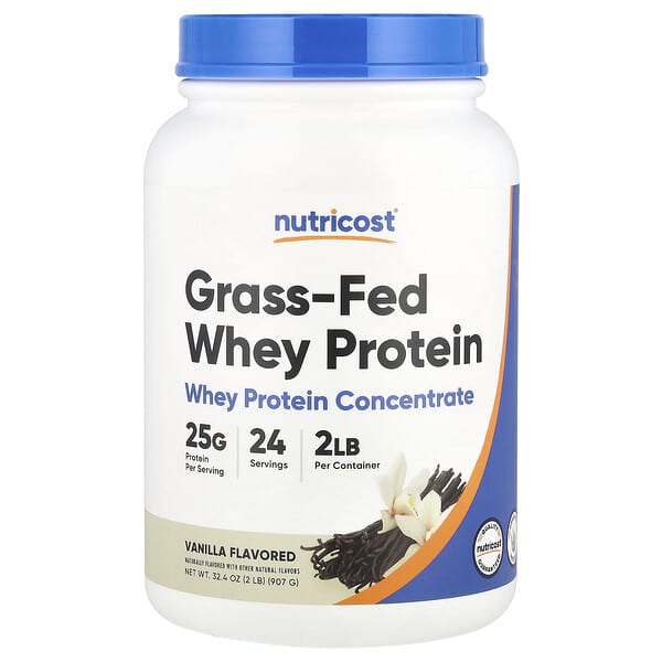 Grass-Fed Whey Protein, Vanilla, 2 lb (907 g)