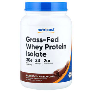 Nutricost, Aislado de proteína de suero de leche proveniente de animales alimentados con pasturas, Chocolate con leche, 907 g (2 lb)