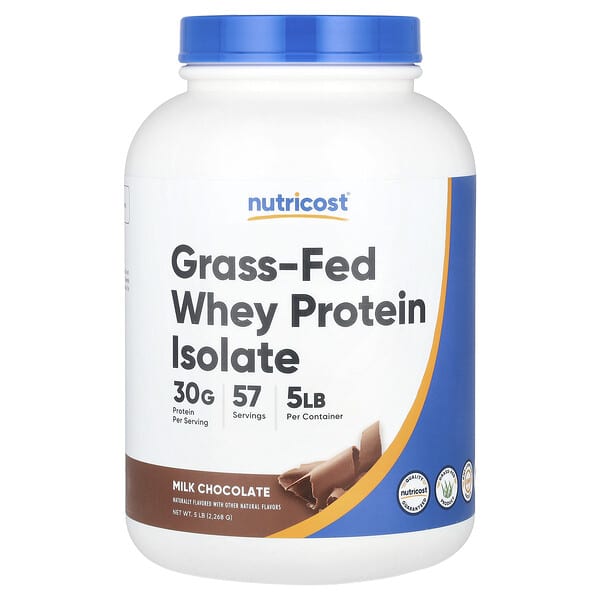 Grass-Fed Whey Protein Isolate, Milk Chocolate, 5 lb (2,268 g)