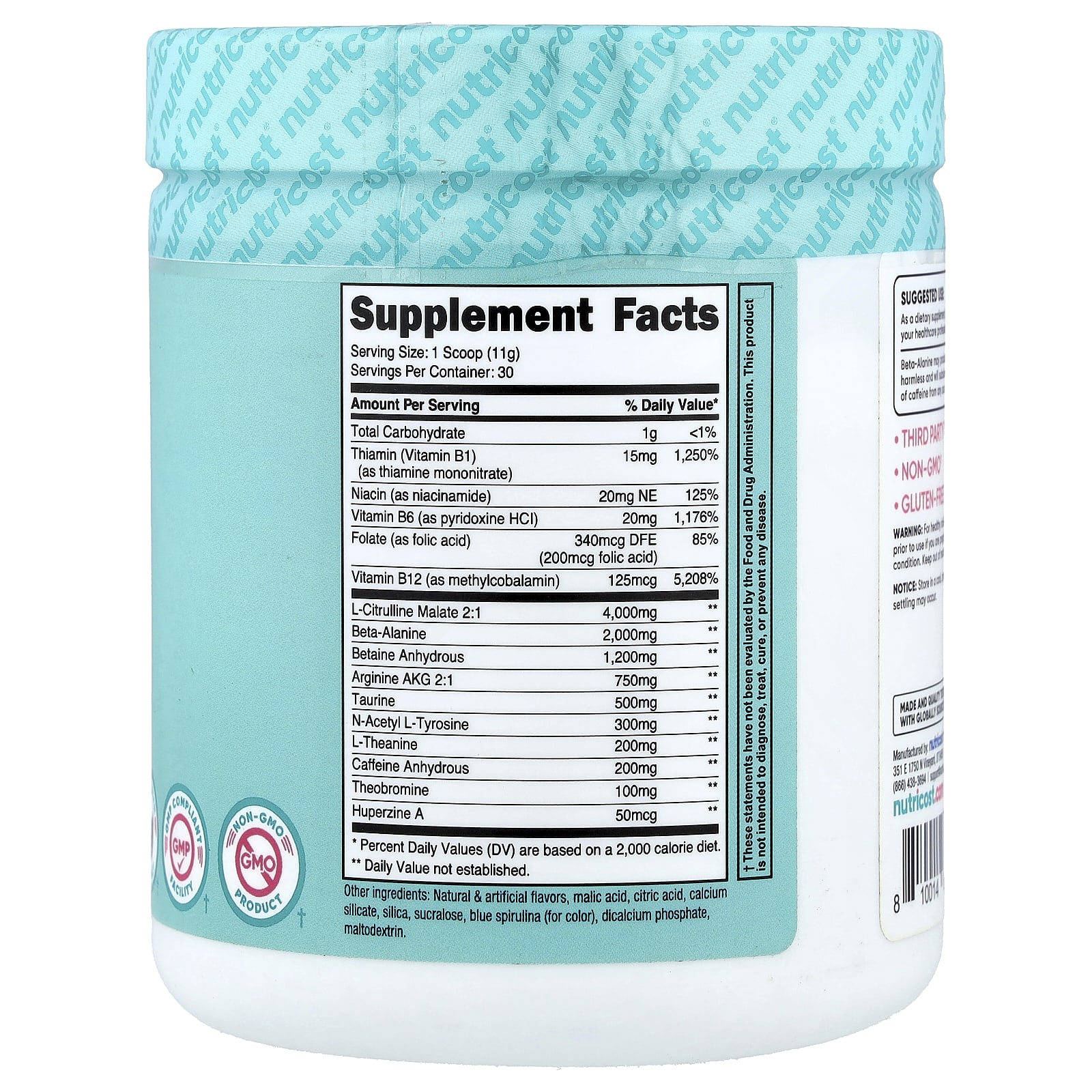Nutricost, Women, Pre-Workout Complex With Vitamin B12 & Folate, Blue Raspberry, 12.2 oz (342 g)