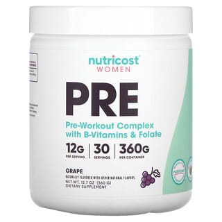 Nutricost, Women, Pre-Workout Complex with Vitamin B12 & Folate, Grape, 12.07 (360 g)