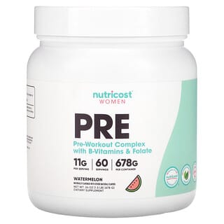 Nutricost, Women, Pre-Workout Complex With B-Vitamins & Folate, Watermelon, 1.5 lb (678 g)