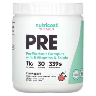 Nutricost, Women, Pre-Workout Complex with B-Vitamins & Folate, Strawberry, 12 oz (339 g)