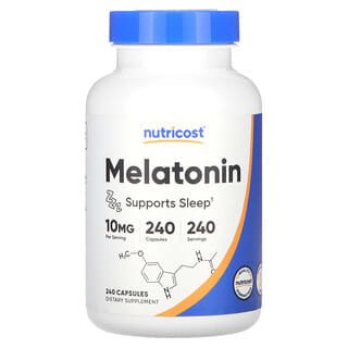 Nutricost, Melatonin, 10 mg, 240 Capsules