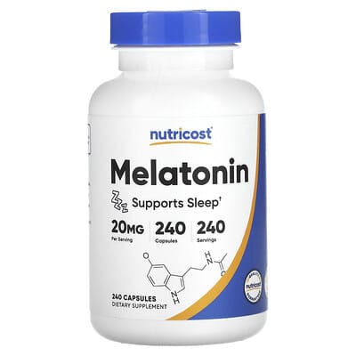 Nutricost, Melatonin, 20 mg, 240 Capsules