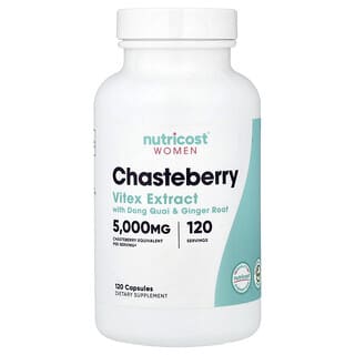 Nutricost, Vrouwen, Kuisbes met Dong Quai & Gemberwortel, 5,000 mg, 120 Capsules