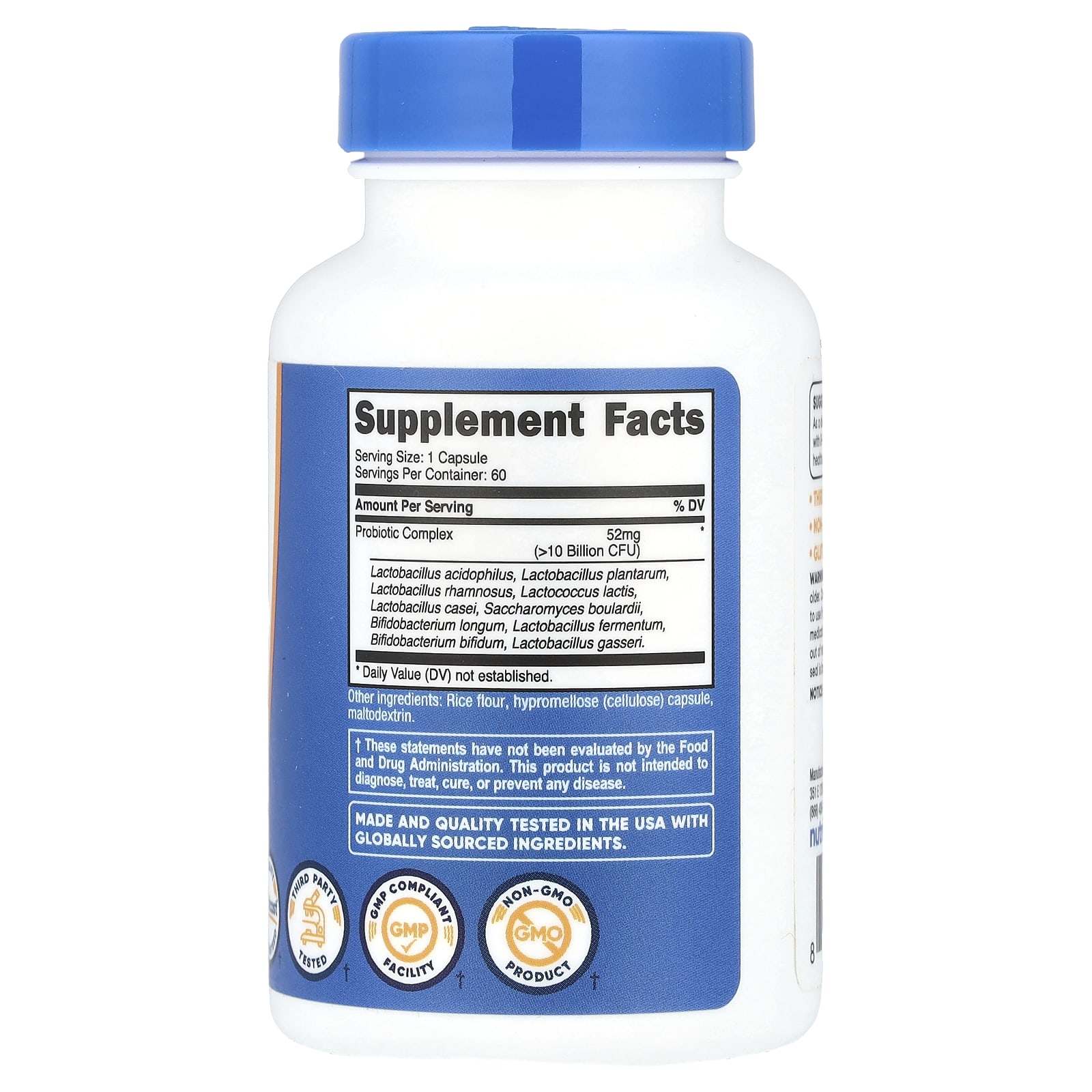 Nutricost, Probiotic Complex, 60 Capsules