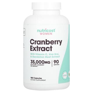 Nutricost, Extrait de canneberge pour femmes, 35 000 mg, 180 capsules (17 050 mg par capsule)