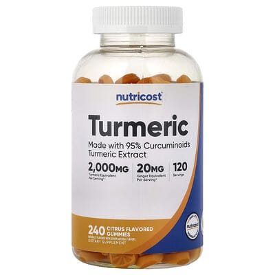 Nutricost, Turmeric, Citrus, 240 Gummies