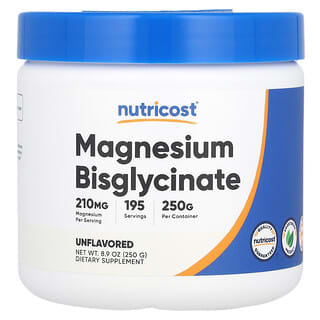 Nutricost, Magnesium Bisglycinate, Unflavored, 8.9 oz (250 g)