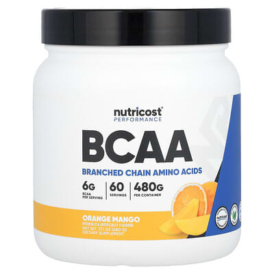 Nutricost, Performance, BCAAs, Orange Mango Flavor, 17.1 oz (480 g)