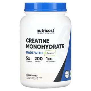 Nutricost, Performance, Monohidrato de creatina, Sin sabor, 1 kg (35,3 oz)