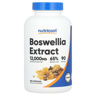 Nutricost, Extracto de Boswellia, 12.000 mg, 180 cápsulas (6000 mg por cápsula)