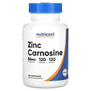 Nutricost, цинк карнозин, 86 мг, 120 капсул