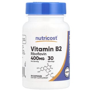 Nutricost, Vitamine B2, 400 mg, 30 capsules