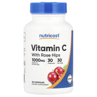Nutricost, Vitamin C with Rose Hips, 30 Capsules