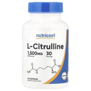 Nutricost, L-Citrulline, L-Citrullin, 1.500 mg, 60 Kapseln (750 mg pro Kapsel)