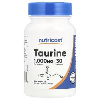 Nutricost, Taurine, Taurin, 1.000 mg, 30 Kapseln