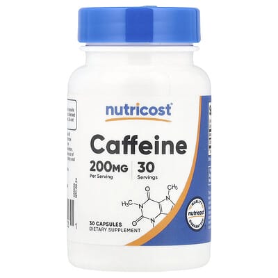 Nutricost, Caffeine, 200 mg, 30 Capsules