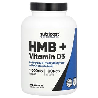 Nutricost, 表现，HMB+ 维生素 D3，240 粒胶囊