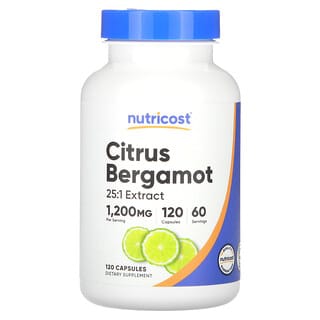 Nutricost, Bergamota Cítrica, 1.200 mg, 120 Cápsulas (600 mg por Cápsula)