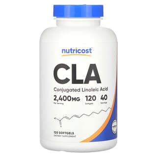 Nutricost, CLA, 2400 mg, 120 cápsulas blandas (800 mg por cápsula blanda)