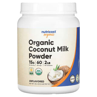 Nutricost‏, אבקת חלב קוקוס אורגנית, ללא תוספת טעם, 907 גרם (2 ליברות)