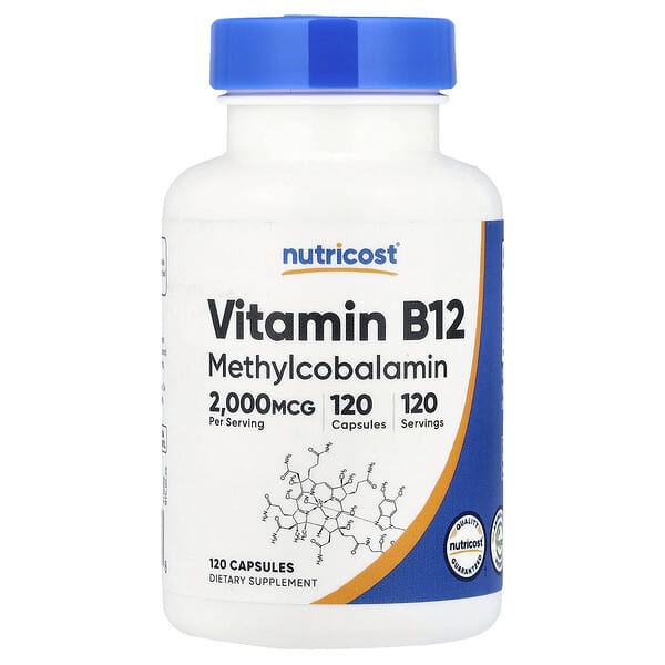 Nutricost, Vitamin B12, 2,000 mcg, 120 Capsules — product photo 1