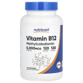 Nutricost, Vitamine B12, 5000 µg, 120 capsules
