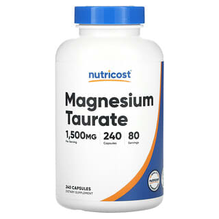 Nutricost, Taurato de magnesio, 1500 mg, 240 cápsulas (500 mg por cápsula)