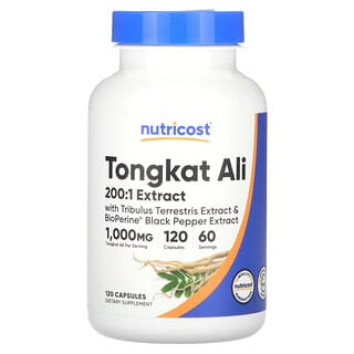 Nutricost, Tongkat Ali, 1000 мг, 120 капсул (500 мг в 1 капсулі)