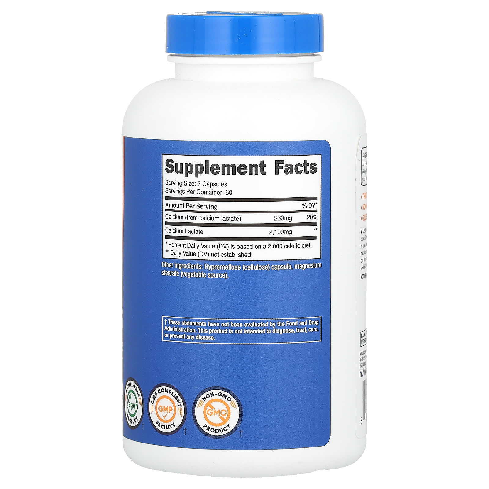 Nutricost Calcium Lactate 2 100 Mg 180 Capsules 700 Mg Per Capsule nutricost-calcium-lactate-2-100-mg-180-capsules-700-mg-per-capsule