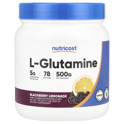 Nutricost, L-Glutamine, Blackberry Lemonade Flavor, 17.9 oz (500 g)