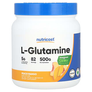 Nutricost, L-glutamina, Melocotón y mango, 500 g (17,9 oz. líq.)