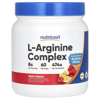Nutricost, Complejo de L-arginina, Ponche de frutas, 474 g (16,9 oz)