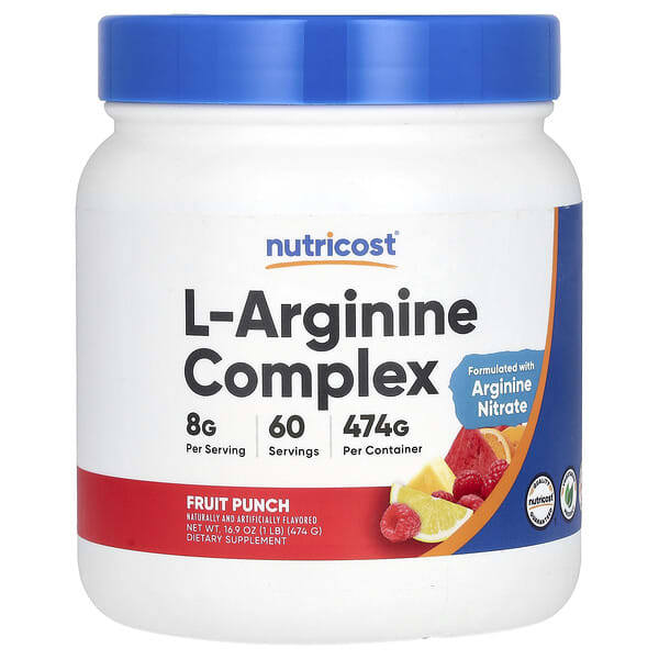 Nutricost, L-Arginine Complex, Fruit Punch, 16.9 oz (474 g)