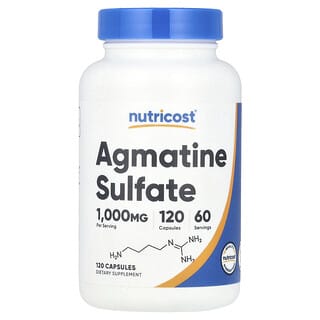 Nutricost, Agmatine Sulfate, 1.000 mg, 120 Cápsulas (500 mg por Cápsula)