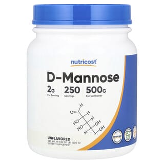 Nutricost, D-Mannose, Unflavored, D-Mannose, geschmacksneutral, 500 g (1,1 lbs.)