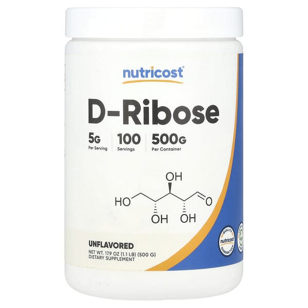 D-Ribose, Unflavored, 17.9 oz (500 g)