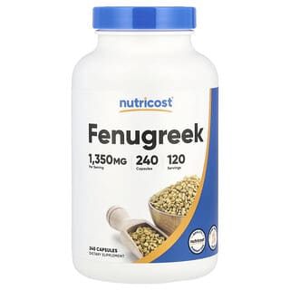 Nutricost, Fenugrec, 1350 mg, 240 capsules (675 mg par capsule)