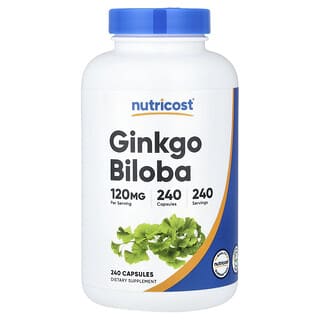 Nutricost, 징코 빌로바, 120mg, 캡슐 240정