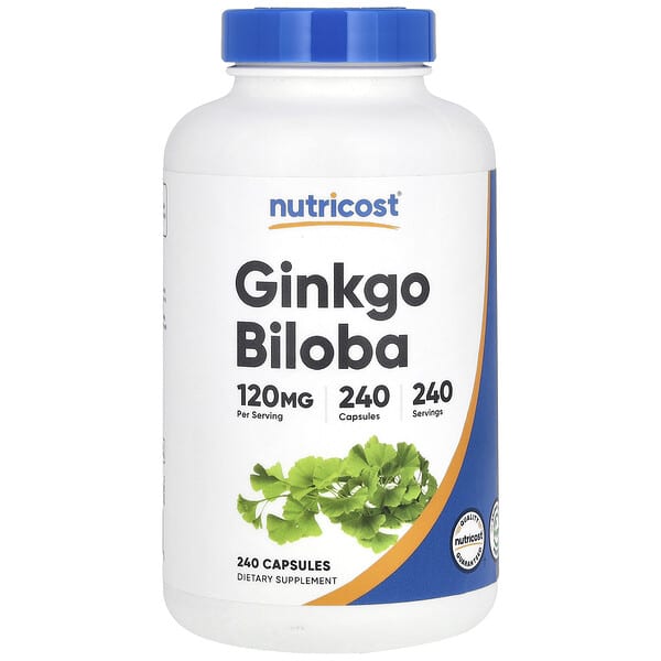 Nutricost, Ginkgo Biloba, 120 mg, 240 Kapsul