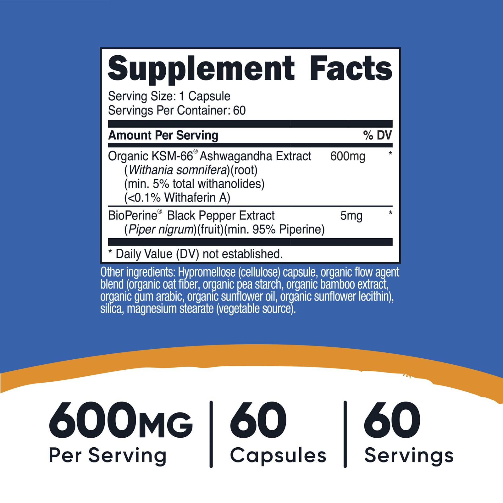 Nutricost, KSM-66 南非醉茄根提取物，600 毫克，60 粒膠囊