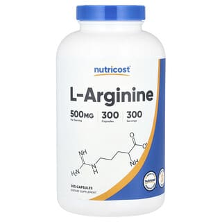 Nutricost, L-arginina, 500 mg, 300 cápsulas