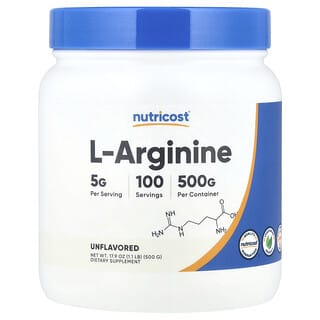 Nutricost, L-Arginine, Unflavored, 17.9 oz (500 g)